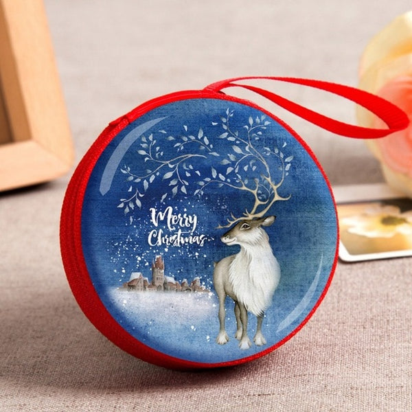 Mini Tin Box Sealed Jar Christmas Coin Storage Cans Earrings Headphones Storage Kids Xmas Tree Decoration Candy Box Baroque