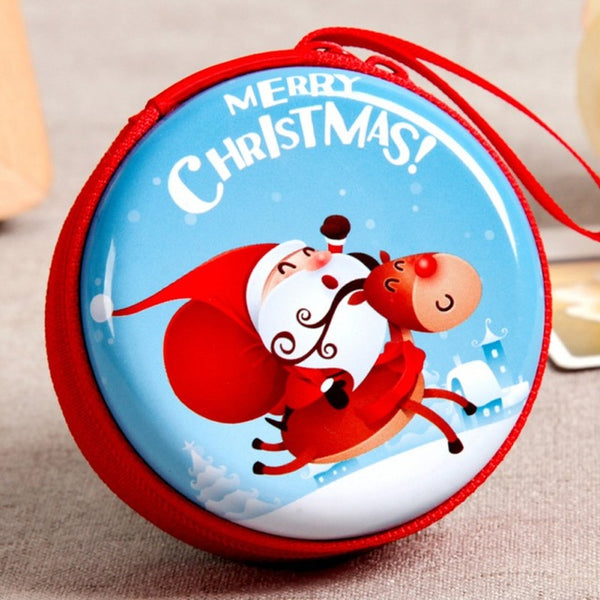 Mini Tin Box Sealed Jar Christmas Coin Storage Cans Earrings Headphones Storage Kids Xmas Tree Decoration Candy Box Baroque