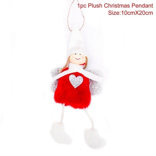 FengRise Cute Angel Doll Girl Ski Pendant Christmas Tree Decorations for Home Wooden Christmas Tree Ornaments Xmas Gift for Kids