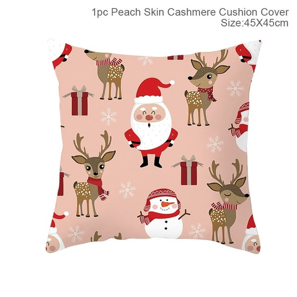 Huiran Merry Christmas Cushion Cover Decorations For Home Navidad 2019 Noel Xmas Ornaments Gifts Cristmas Happy New Year 2020