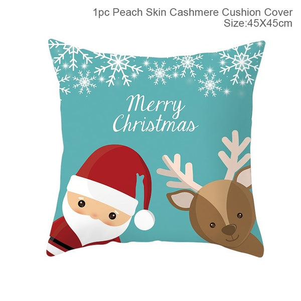 Huiran Merry Christmas Cushion Cover Decorations For Home Navidad 2019 Noel Xmas Ornaments Gifts Cristmas Happy New Year 2020