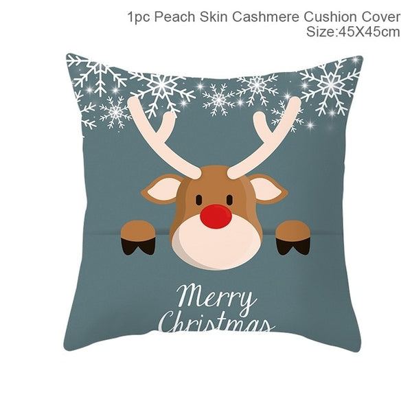 Huiran Merry Christmas Cushion Cover Decorations For Home Navidad 2019 Noel Xmas Ornaments Gifts Cristmas Happy New Year 2020