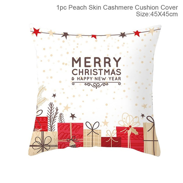 Huiran Merry Christmas Cushion Cover Decorations For Home Navidad 2019 Noel Xmas Ornaments Gifts Cristmas Happy New Year 2020