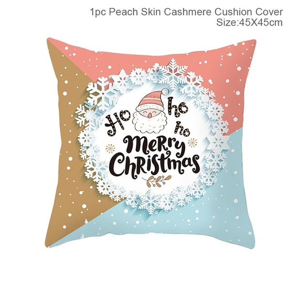 Huiran Merry Christmas Cushion Cover Decorations For Home Navidad 2019 Noel Xmas Ornaments Gifts Cristmas Happy New Year 2020