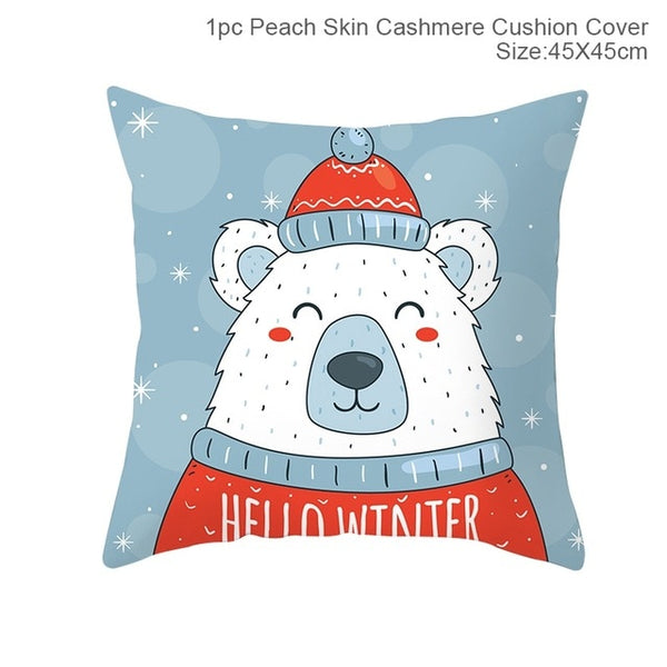 Huiran Merry Christmas Cushion Cover Decorations For Home Navidad 2019 Noel Xmas Ornaments Gifts Cristmas Happy New Year 2020