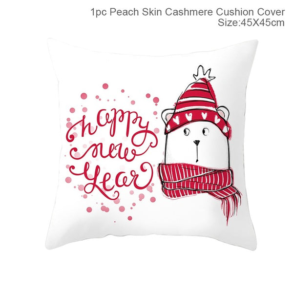 Huiran Merry Christmas Cushion Cover Decorations For Home Navidad 2019 Noel Xmas Ornaments Gifts Cristmas Happy New Year 2020