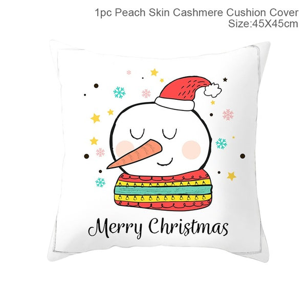 Huiran Merry Christmas Cushion Cover Decorations For Home Navidad 2019 Noel Xmas Ornaments Gifts Cristmas Happy New Year 2020