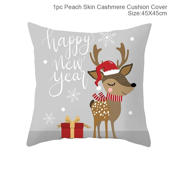 Huiran Merry Christmas Cushion Cover Decorations For Home Navidad 2019 Noel Xmas Ornaments Gifts Cristmas Happy New Year 2020