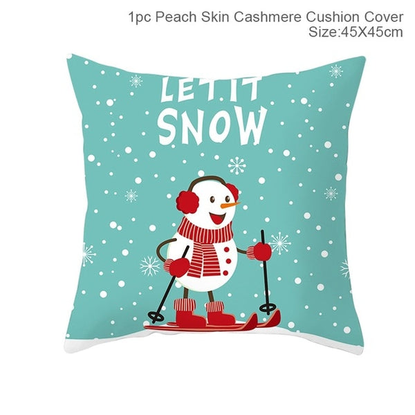 Huiran Merry Christmas Cushion Cover Decorations For Home Navidad 2019 Noel Xmas Ornaments Gifts Cristmas Happy New Year 2020