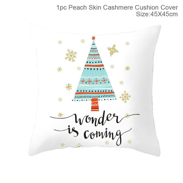 Huiran Merry Christmas Cushion Cover Decorations For Home Navidad 2019 Noel Xmas Ornaments Gifts Cristmas Happy New Year 2020