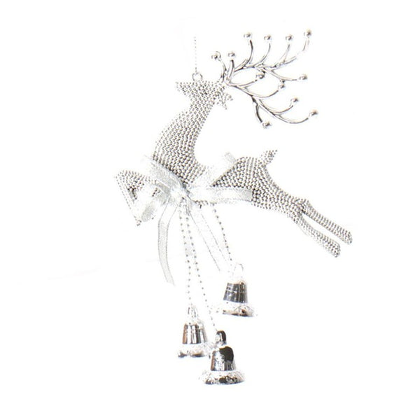 Silver Gold Xmas Baubles Chital Christmas Tree Ornament Reindeer Party Decor Hanging