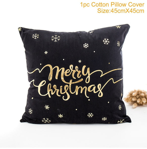 Pillow Case Merry Christmas Decoration For Home 2019 Christmas Ornament Christmas Gift Cristmas Noel Happy New Year 2020