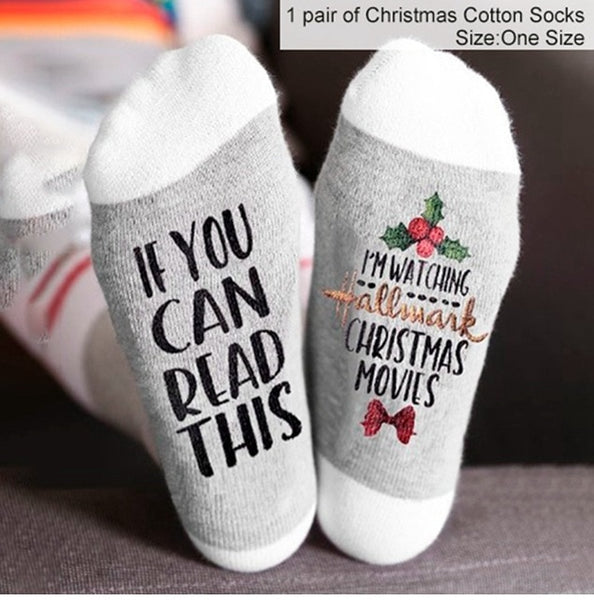 1 Pair Christmas Cotton Socks Merry Christmas Decorations For Home 2019 Christmas Gifts Cristmas Decor Noel Happy New Year 2020