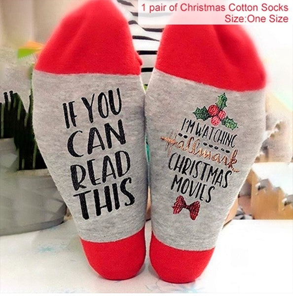 1 Pair Christmas Cotton Socks Merry Christmas Decorations For Home 2019 Christmas Gifts Cristmas Decor Noel Happy New Year 2020