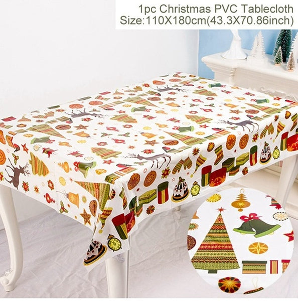 Merry Christmas Table Cloth Noel Decor For Home Xmas Noel Gift Christmas Items Product Ornament New Year 2020