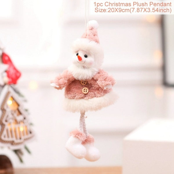 FengRise Cute Angel Doll Girl Ski Pendant Christmas Tree Decorations for Home Wooden Christmas Tree Ornaments Xmas Gift for Kids