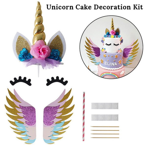 Unicorn Party Supplies Pink Rainbow Unicorn Banner Plates Balloons Napkin Cupcake Wrapper Baby Shower Kids Birthday Decorations