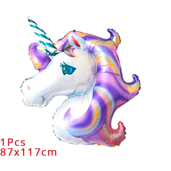 Unicorn Party Supplies Pink Rainbow Unicorn Banner Plates Balloons Napkin Cupcake Wrapper Baby Shower Kids Birthday Decorations