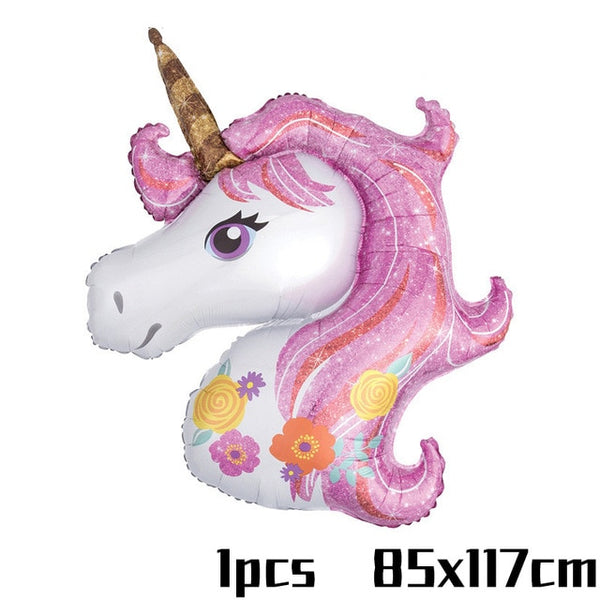 Unicorn Party Supplies Pink Rainbow Unicorn Banner Plates Balloons Napkin Cupcake Wrapper Baby Shower Kids Birthday Decorations